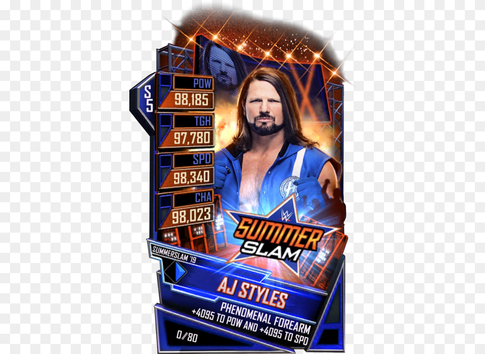 Wwe Supercard Summerslam 19 Cards, Advertisement, Poster, Adult, Male Free Png