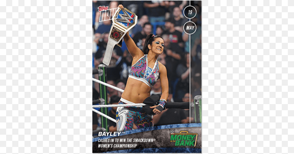 Wwe Topps Now Card Wwe Bayley Smackdown Champion, Adult, Female, Person, Woman Free Png