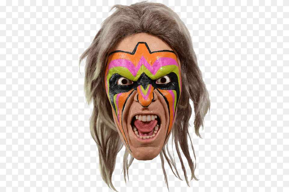 Wwe Ultimate Warrior Adult Size Halloween Mask Wwe Ultimate Warrior Mask, Face, Female, Head, Person Free Png Download