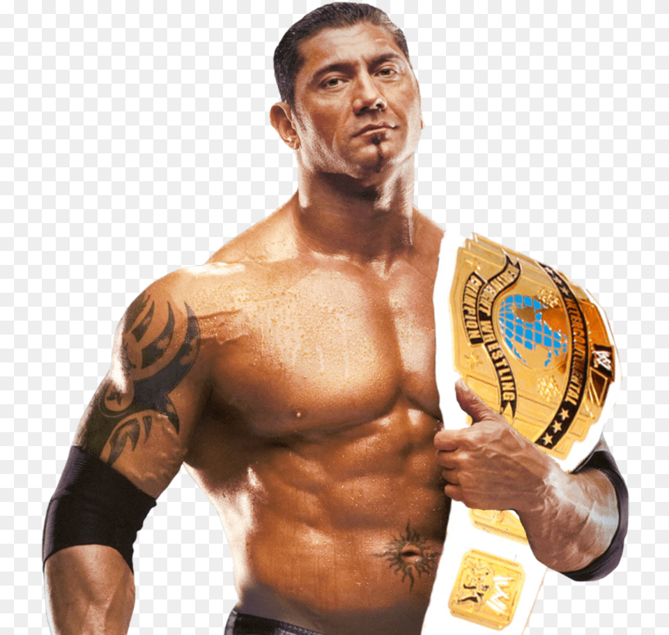 Wwe White Intercontinental Championship Belt Wwe World Heavyweight Championship Batista, Adult, Person, Man, Male Free Png Download