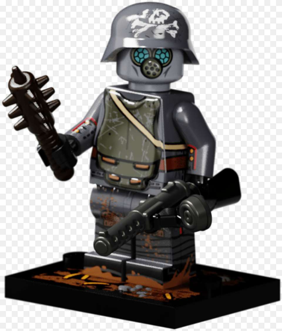 Wwi German Stormtrooper Lego Ww1 German Stormtrooper, Helmet, Toy, Face, Head Png