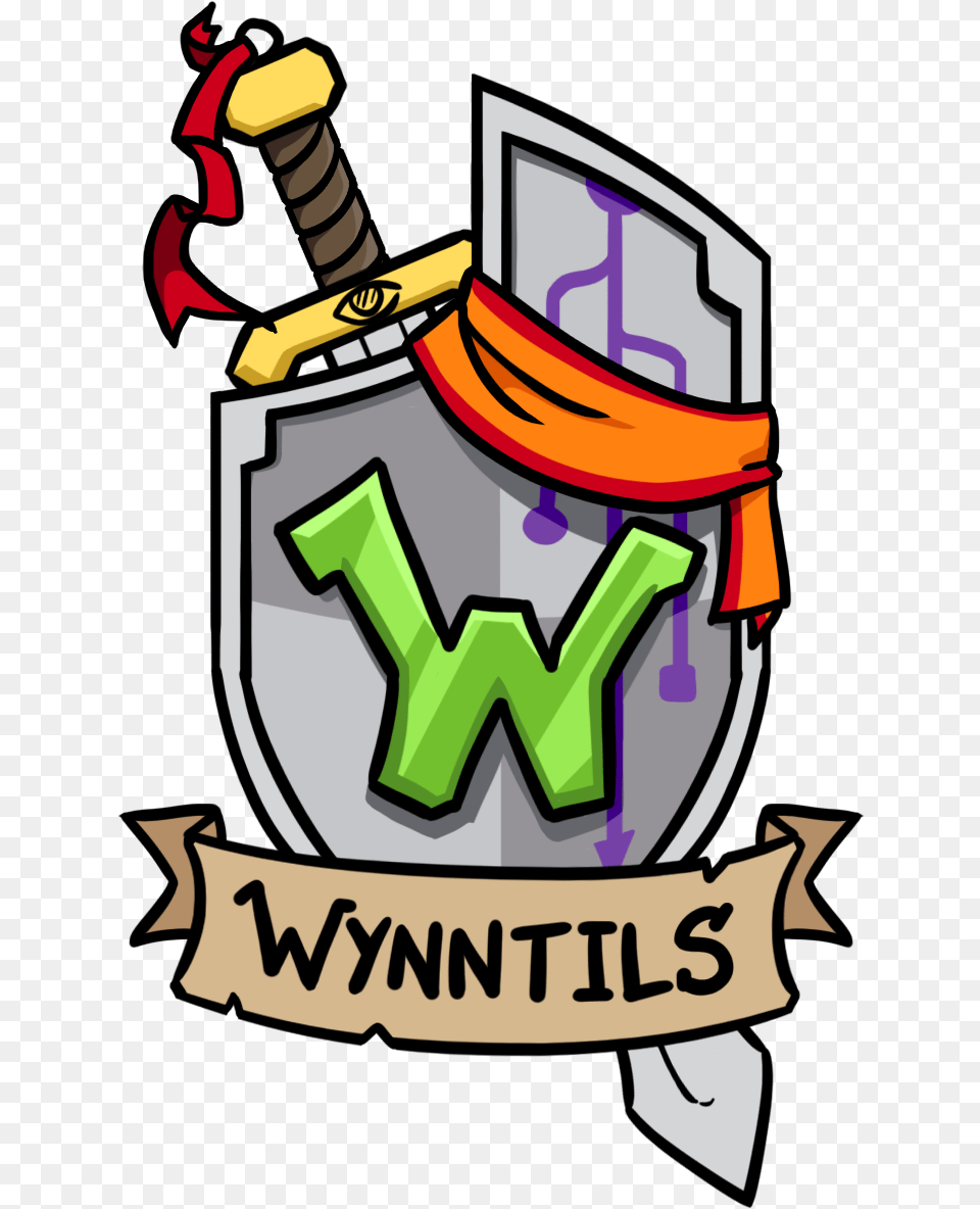 Wynntils Features Wynntils Logo, Sword, Weapon, Armor, Bulldozer Free Transparent Png