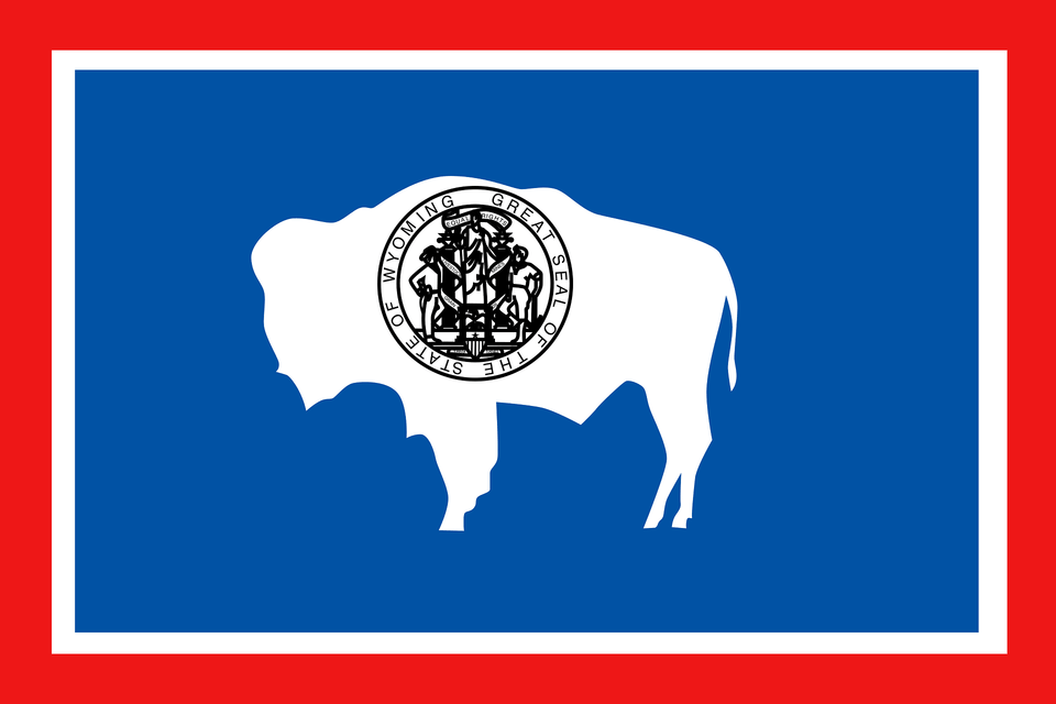 Wyoming Flag Clipart, Logo, Animal, Buffalo, Mammal Free Transparent Png