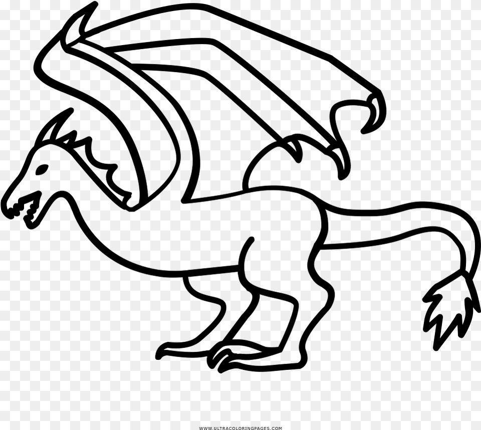 Wyvern Coloring, Gray Free Transparent Png