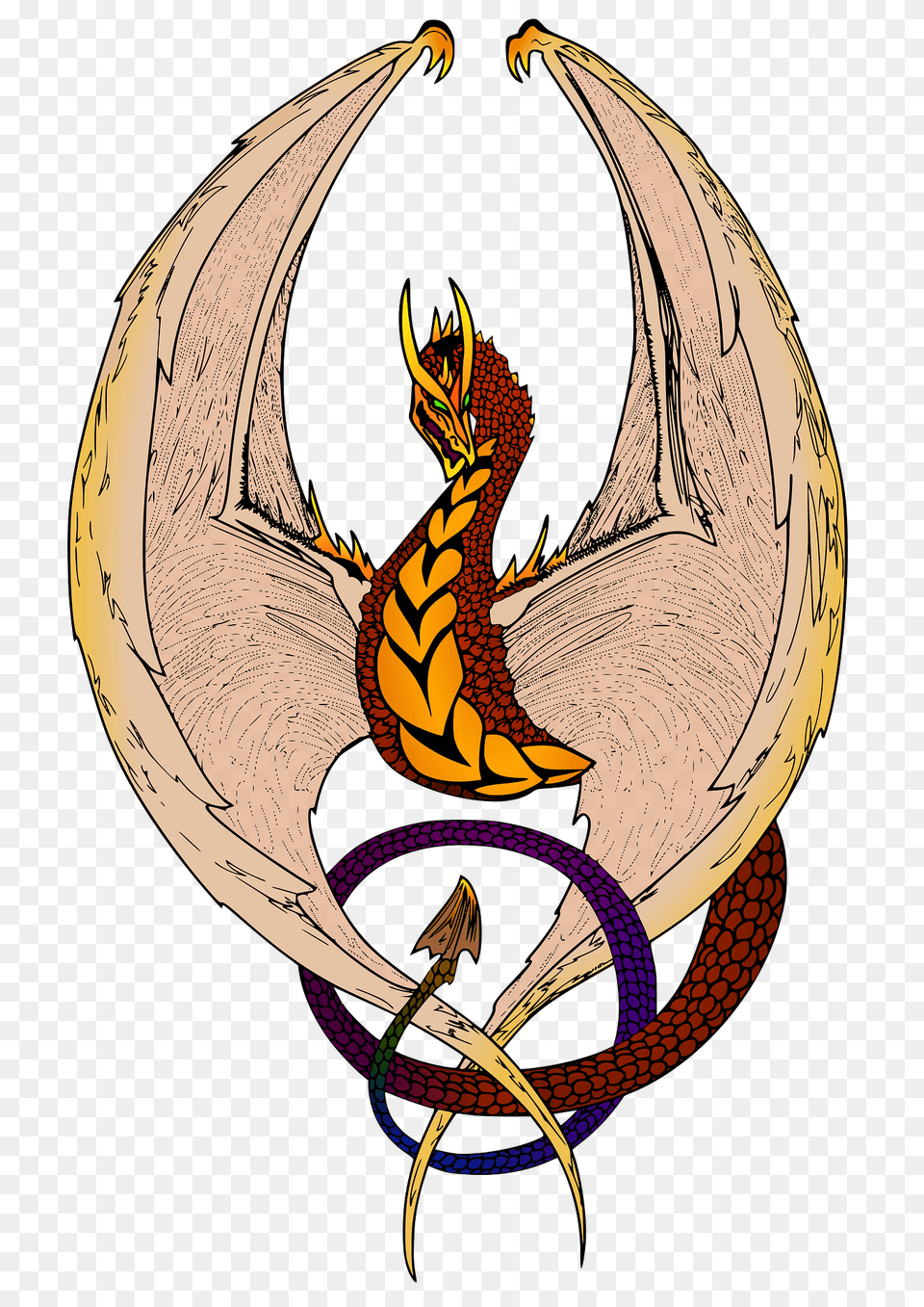Wyvern In Color Clipart, Dragon Png Image