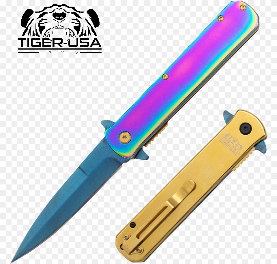 X 1000 12 Gold Damascus Knife, Blade, Dagger, Weapon Free Transparent Png