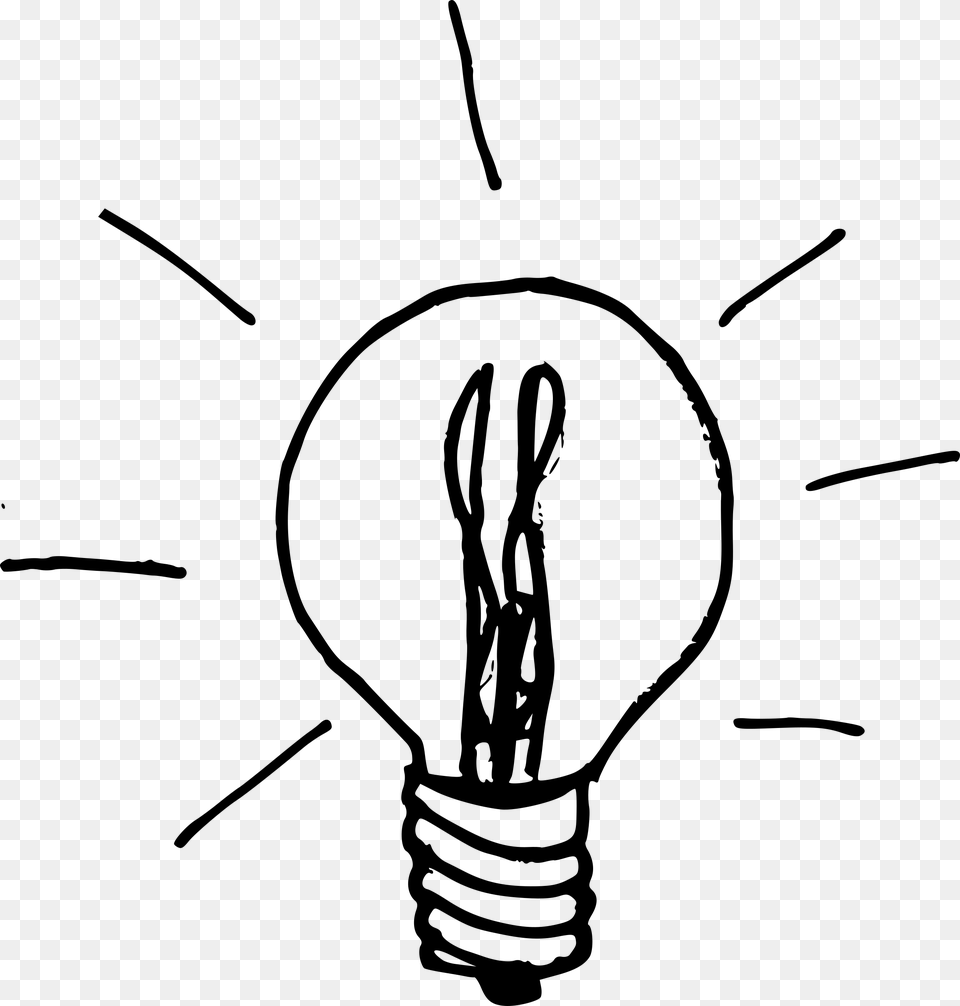 X 1024 Light Bulb Drawing, Gray Free Transparent Png