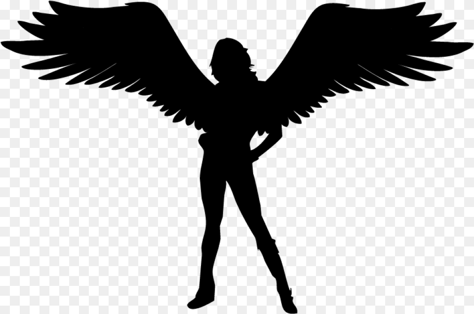 X 1200 Angel Silhouette Transparent, Gray Free Png Download