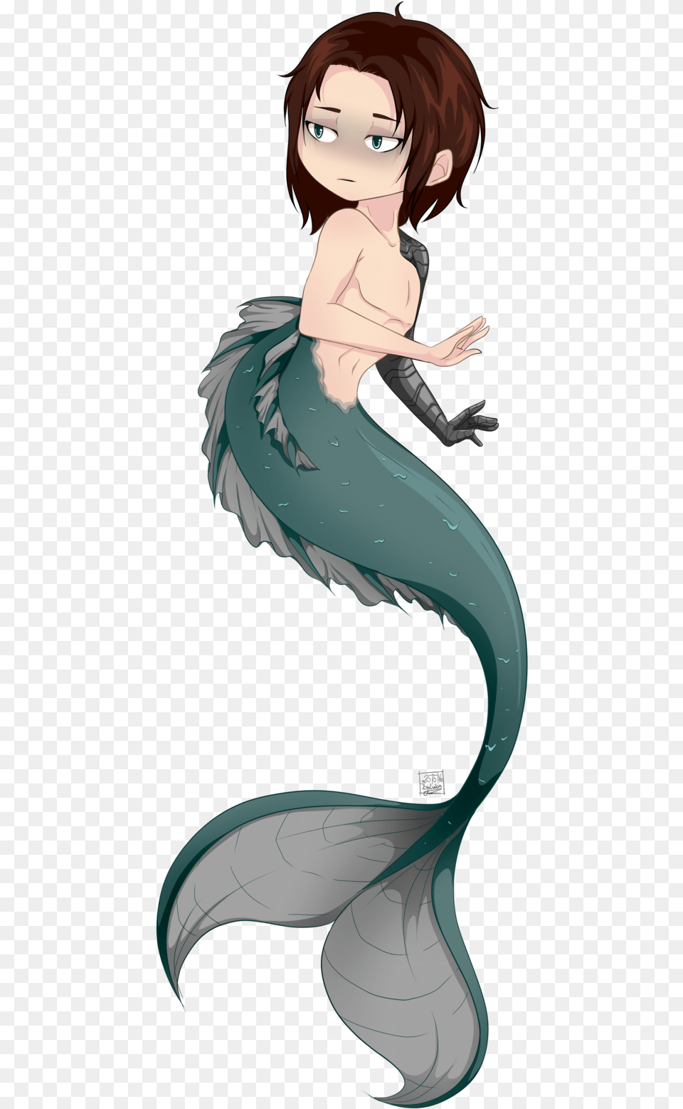 X 1624 2 Bucky Barnes As A Mermaid, Adult, Female, Person, Woman Free Png Download