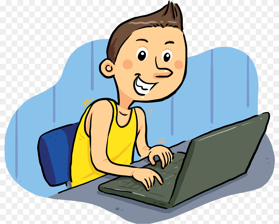 X 2 People Typing Clip Art Full Surfing The Internet Clipart, Computer, Electronics, Laptop, Pc Free Png Download