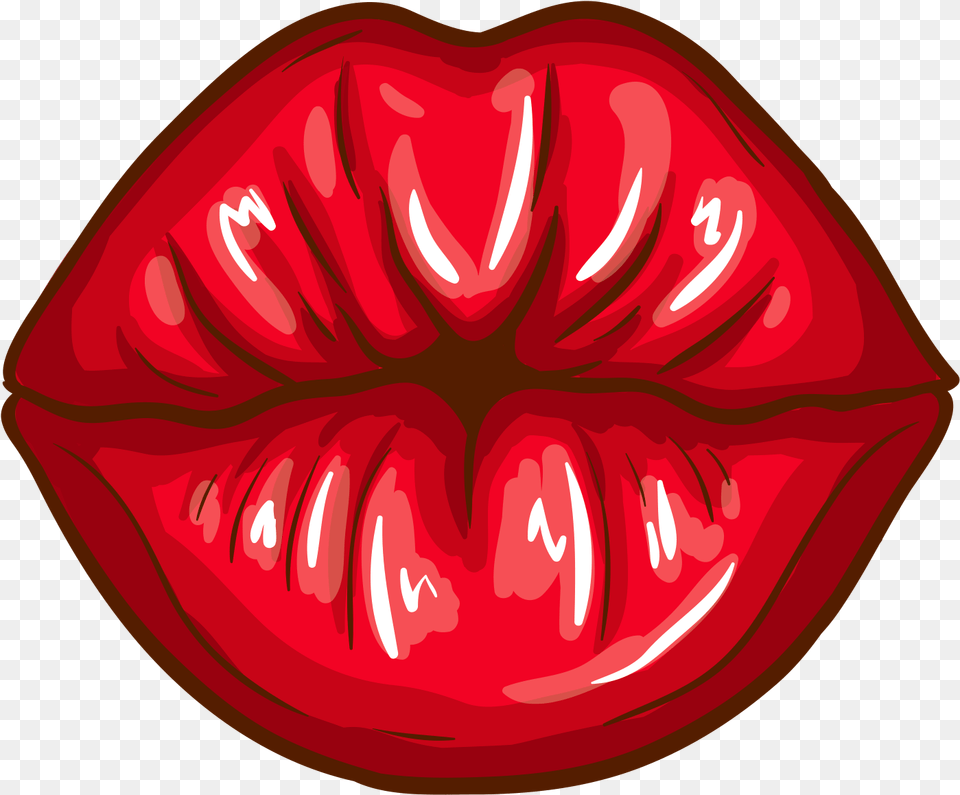 X 2048 Cartoon Background Red Lips, Body Part, Mouth, Person, Cosmetics Free Transparent Png