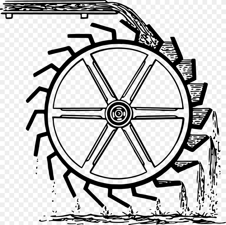 X 2389 Water Wheel Clipart, Gray Free Png Download