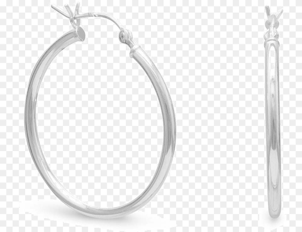X 28mm Hoop Earrings With Click Hoop Earrings Medium 2mm X 28mm Round Tube Sterling, Sword, Weapon, Accessories, Earring Png