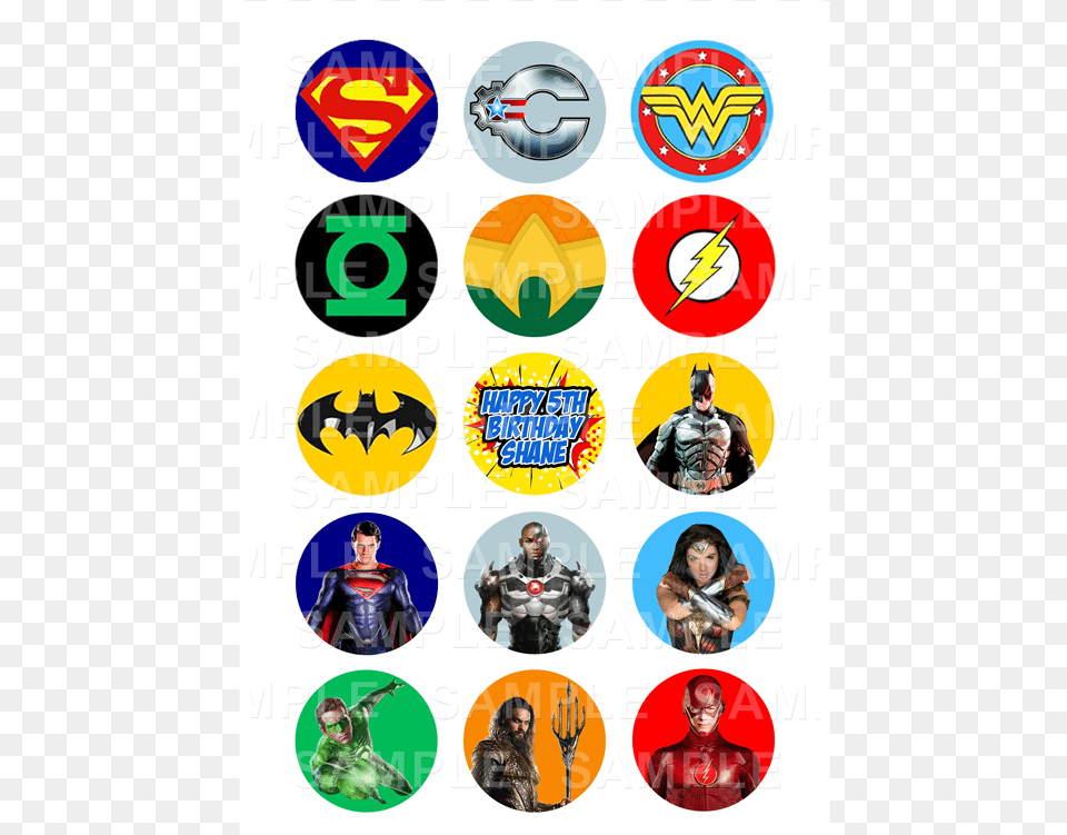 X 2quot Justice League Cupcake Toppers, Adult, Person, Man, Male Free Png Download
