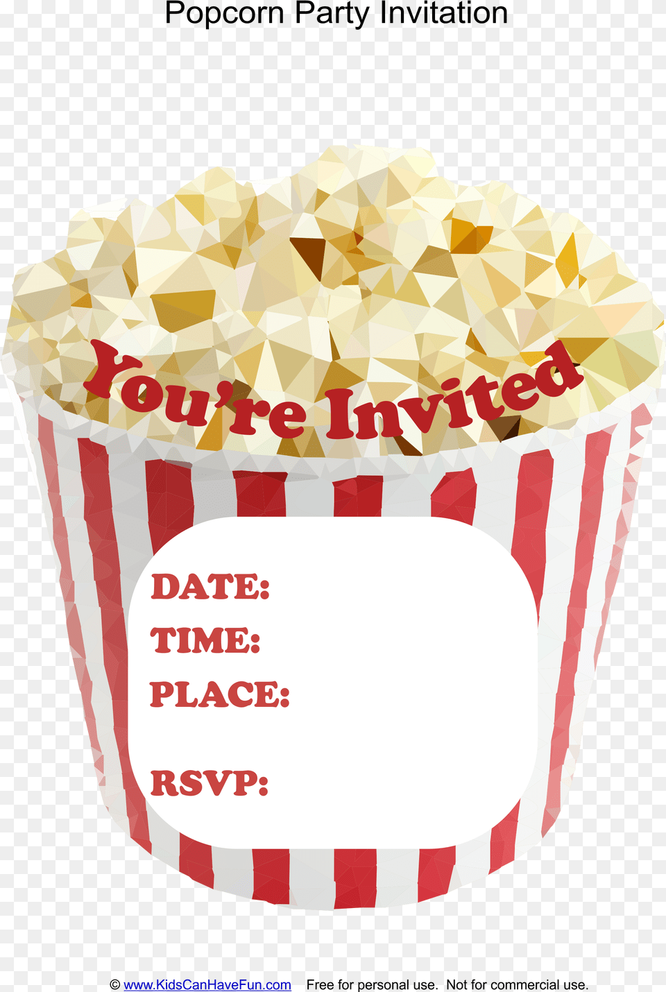 X 3057 1 Invitations Shaped Like Popcorn, Food, Snack Free Png