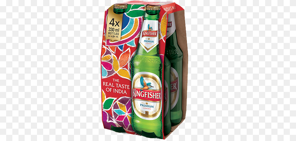 X 330ml Bottles Kingfisher, Alcohol, Beer, Beer Bottle, Beverage Png Image