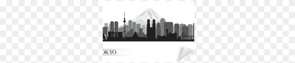 X 3in Oval Tokyo Skyline Sticker Vinyl Luggage, Urban, City, Metropolis, Architecture Png