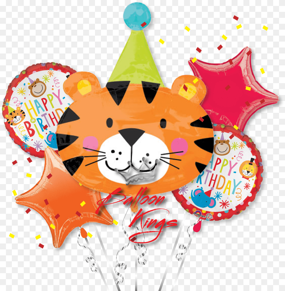 X 4 0 Tiger With A Party Hat Clothing, Balloon, People, Person Free Transparent Png
