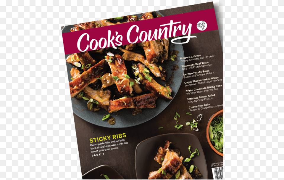X 608 1 Cook39s Country Magazine, Advertisement, Poster, Food, Meat Png