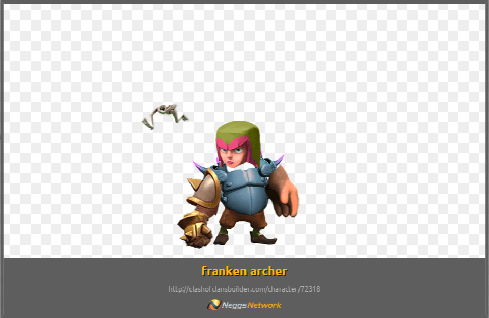 X 624 264kb Franken Archer Character Clash Of Clans, Baby, Person, Face, Head Png