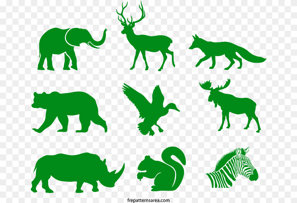 X 677 19 Green Animal Silhouette, Bear, Mammal, Wildlife, Antelope Free Png Download