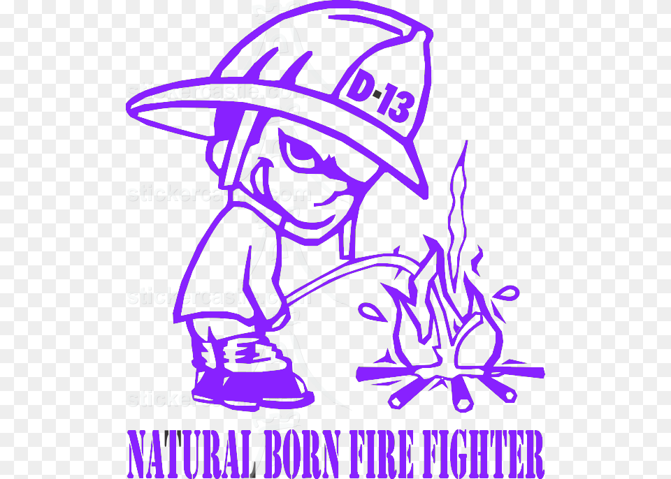 X 686 3 Funny Firefighter Vinyl Decals, Purple Free Png