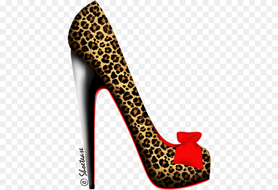X 707 3 Cheetah Print Shoe Clipart, Clothing, Footwear, High Heel Png