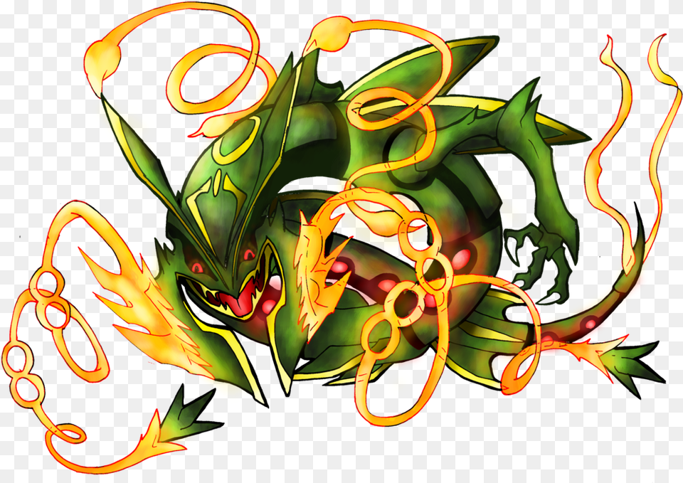 X 751 Mega Rayquaza Art, Pattern, Person, Graphics Free Png Download