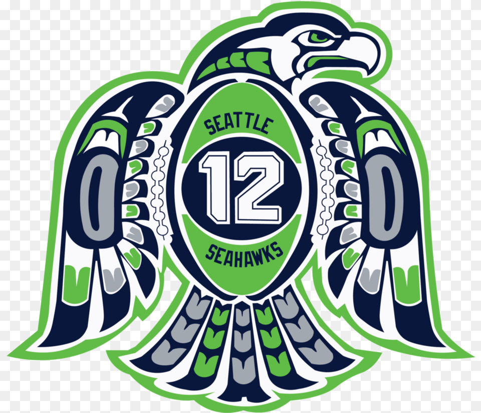 X 854 Tribal Seattle Seahawks, Emblem, Logo, Symbol, Ammunition Free Png Download