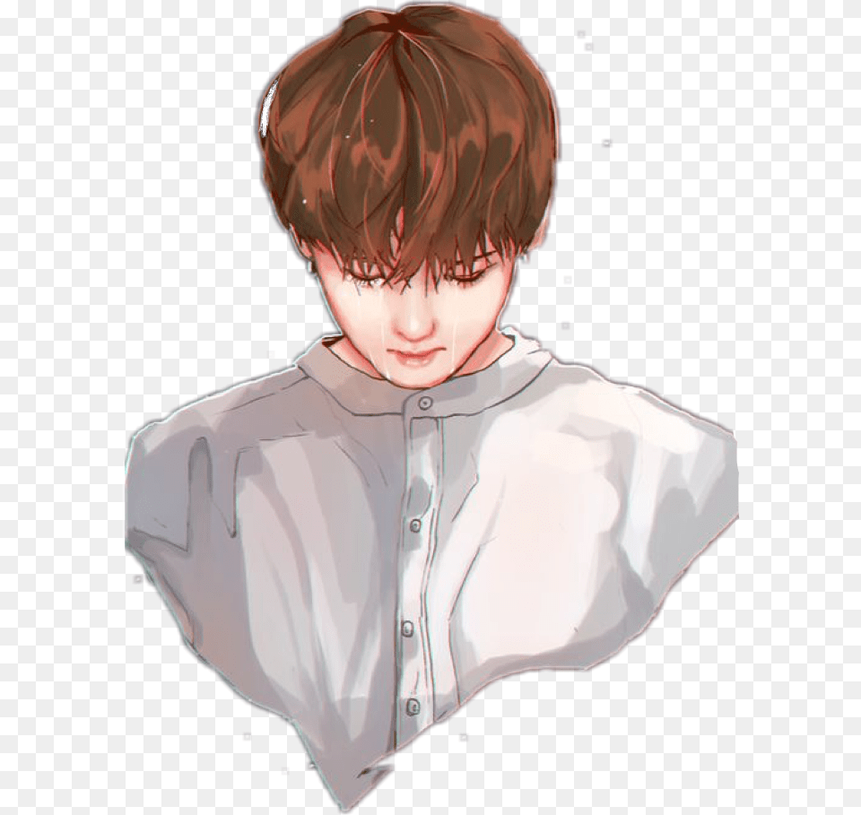 X 909 9 Jungkook Sad Fanart, Baby, Book, Comics, Person Free Transparent Png