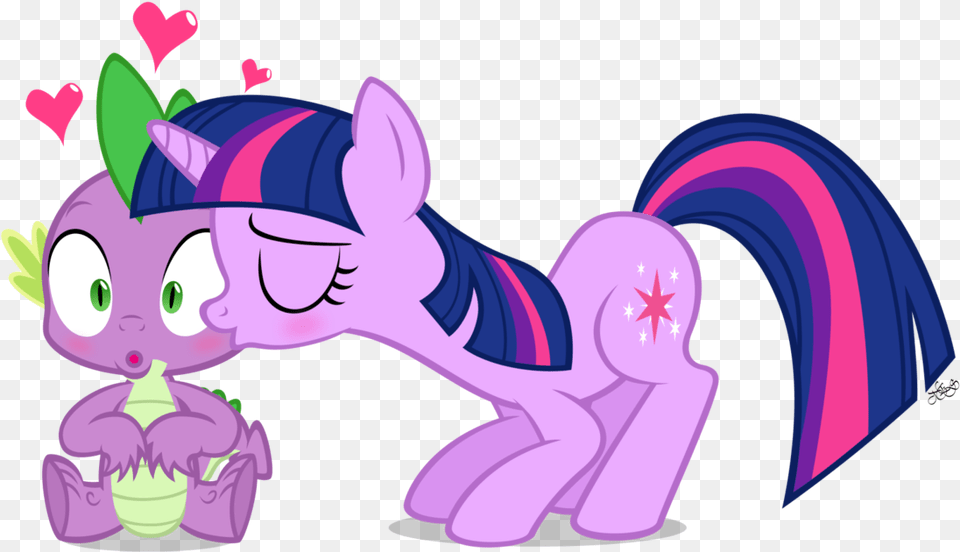 X 914 4 My Little Pony Twilight Sparkle Spike Kissing, Art, Graphics, Purple, Cartoon Free Transparent Png