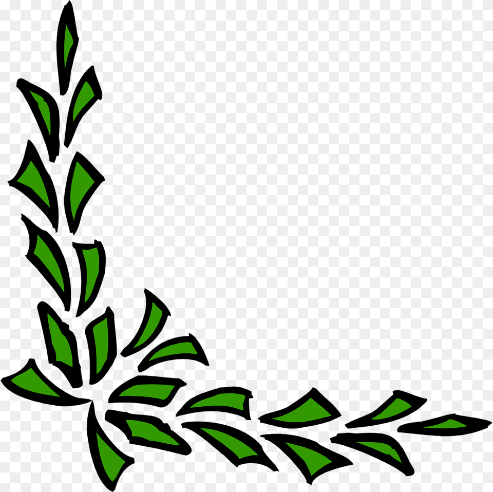 X 958 9 Green Corner Border Design, Art, Floral Design, Graphics, Pattern Png Image