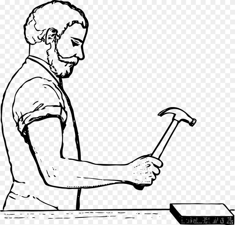 X 983 5 Carpenter Clipart, Gray Png