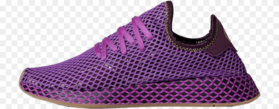 X Adidas Deerupt Cell Saga Pack Purple Adidas Deerupt Dragon Ball Z, Clothing, Footwear, Shoe, Sneaker Png Image