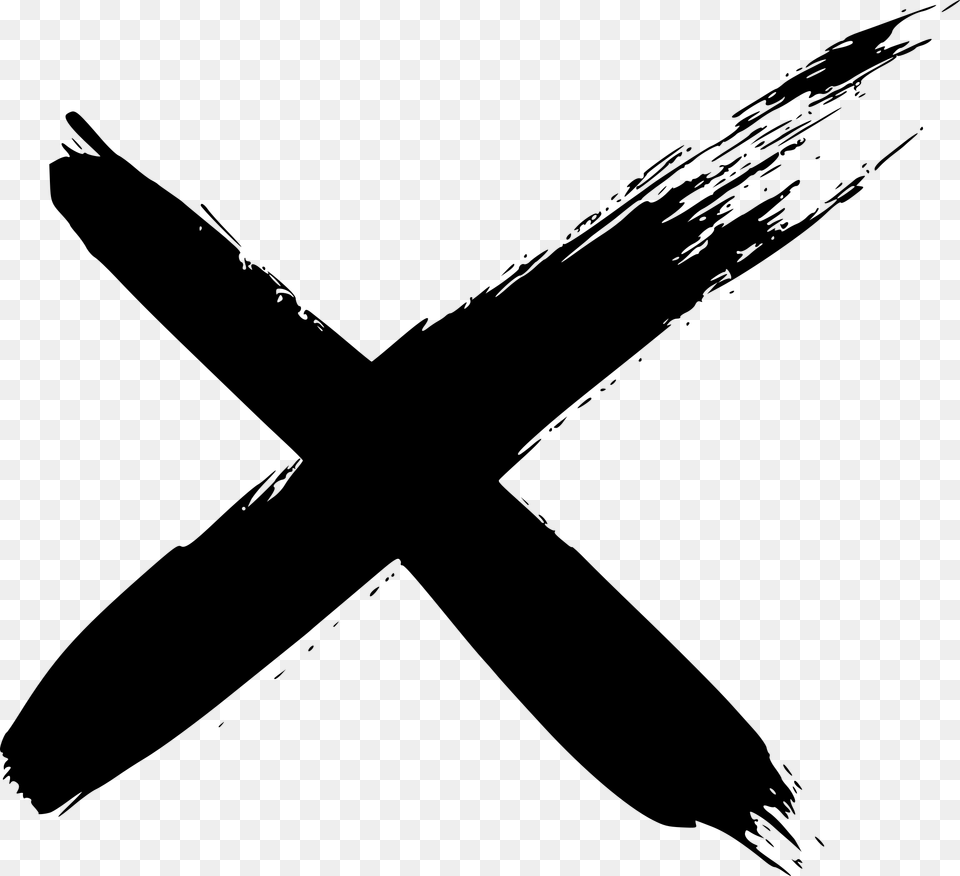 X Brush Stroke, Gray Free Png Download