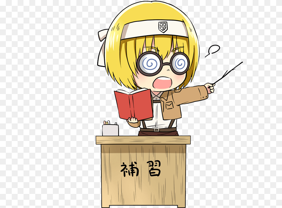 X Chibi Armin Arlert For Your Blog Anime Chibi Teaching, Book, Comics, Publication, Baby Free Png