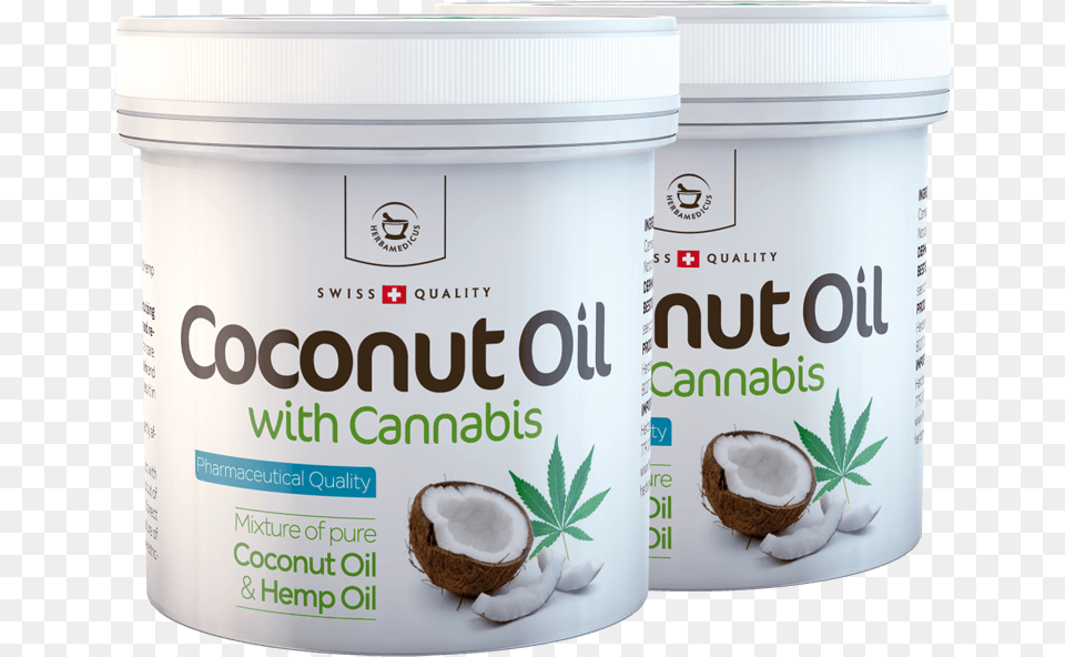 X Coconut Oil With Cannabis For Skin Use Kokosovy Olej S Konopm, Food, Fruit, Plant, Produce Free Png