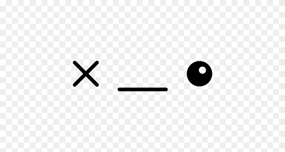 X Eye Kawaii Emoticon, Gray Free Png