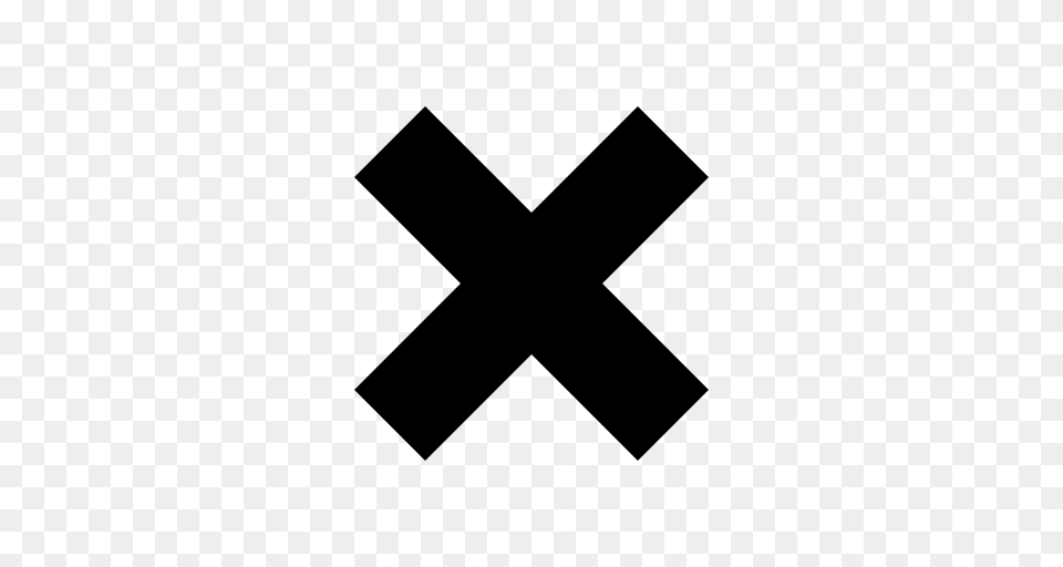 X Icon, Gray Free Png