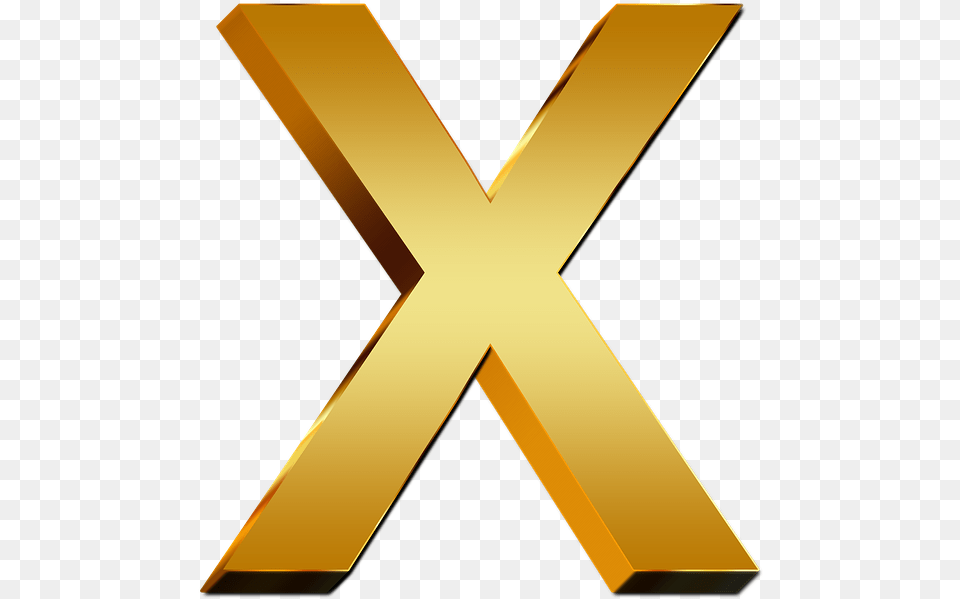 X Letter Icon, Gold, Symbol Free Png Download