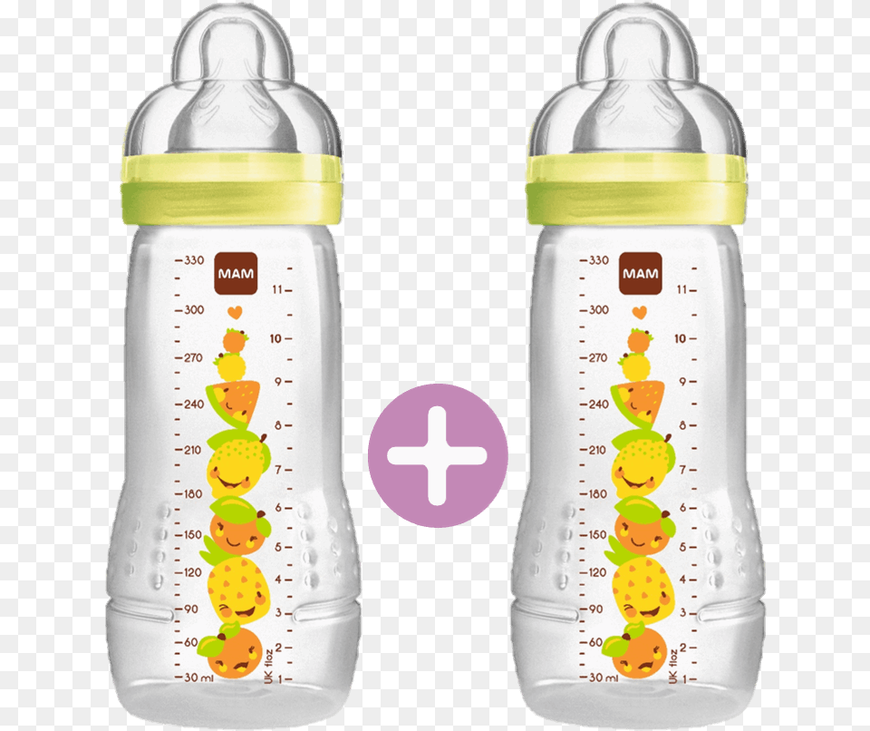 X Mam Easy Active Baby Bottle 330ml Teat 3 Orange Biberon Mam 330 Ml, Water Bottle, Shaker Png Image