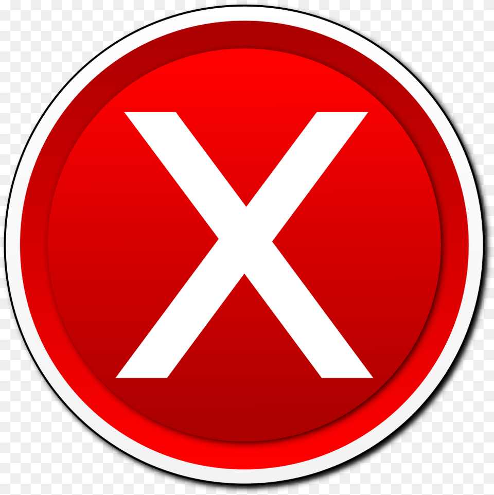 X Mark Button Svg Clip Art For Web Download Clip Art Negative, Sign, Symbol, Road Sign Free Transparent Png