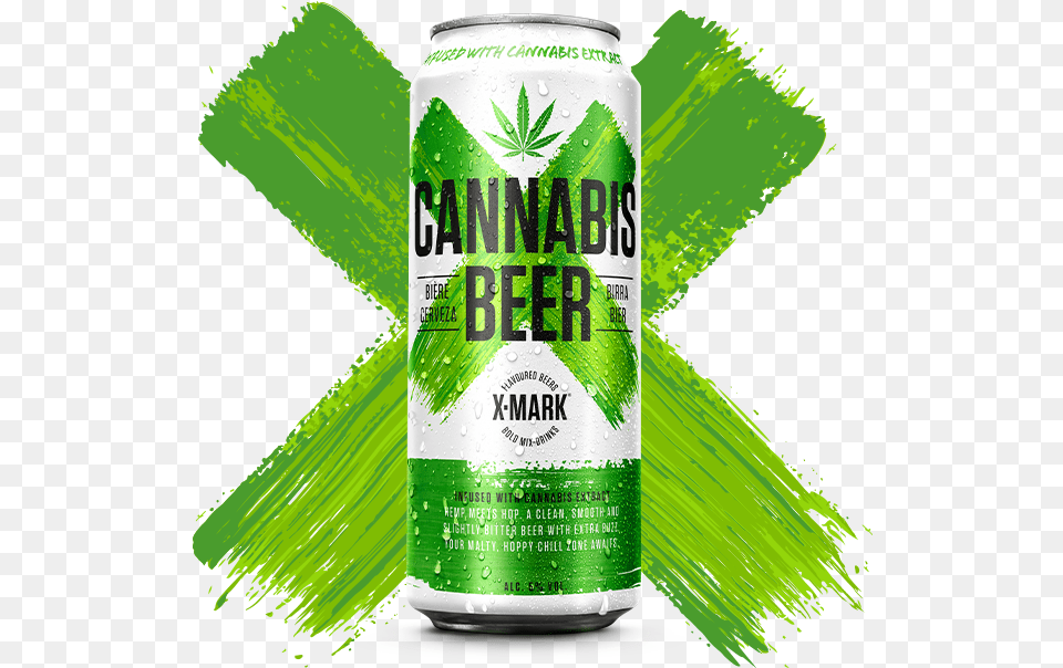 X Mark Cannabis Beer, Alcohol, Beverage, Can, Tin Free Png