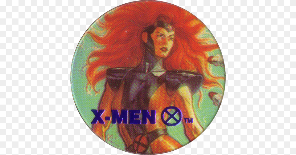 X Men Gt Red Card Jean Grey Label, Disk, Adult, Female, Person Free Transparent Png