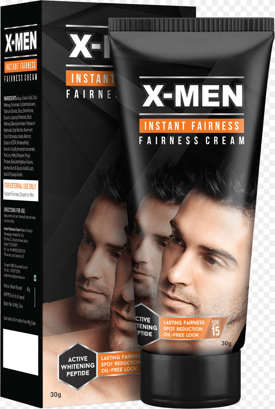 X Men Instant Fairness Cream Image X Men Instant Fairness Cream, Bottle, Advertisement, Adult, Person Free Transparent Png