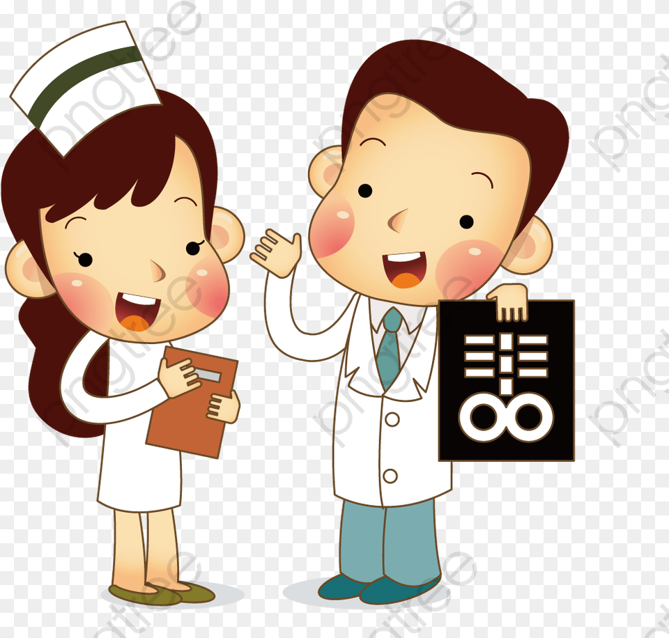 X Ray Clipart Doctor Nurses Cartoon, Clothing, Coat, Baby, Person Free Png