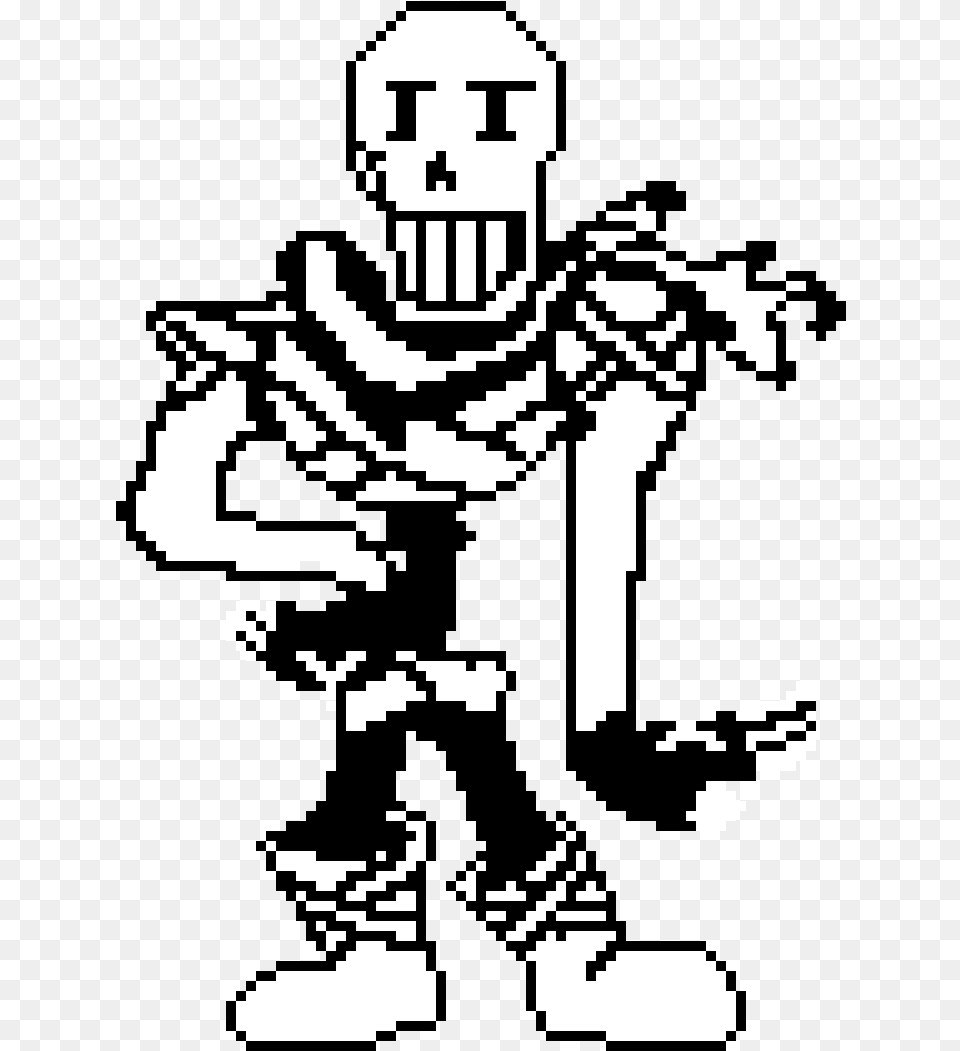 X Tale Papyrus Sprite, Stencil, Qr Code Free Transparent Png