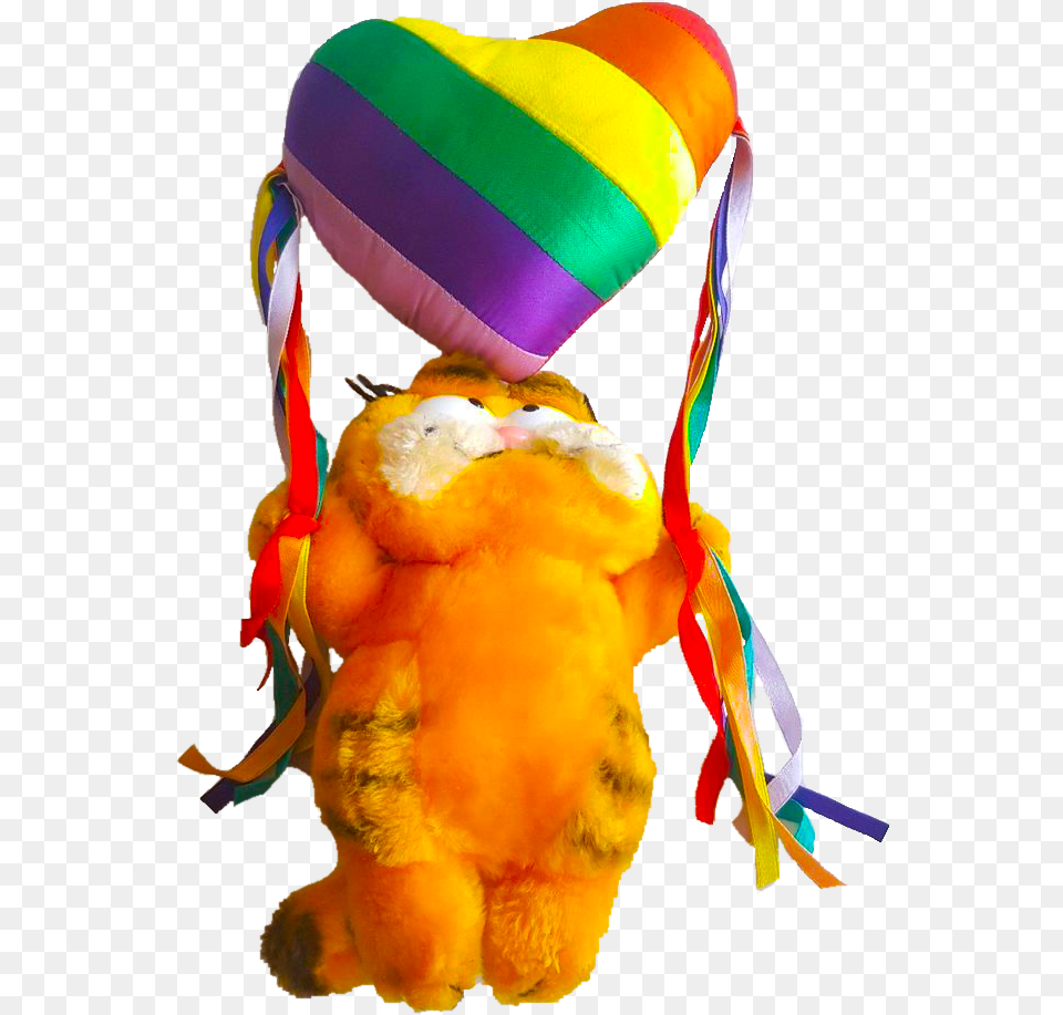 X Transparent Rainbowcore Rainbow Gay Pride Kidcore Garfield Pride Flag, Clothing, Hat, Balloon, Toy Png Image