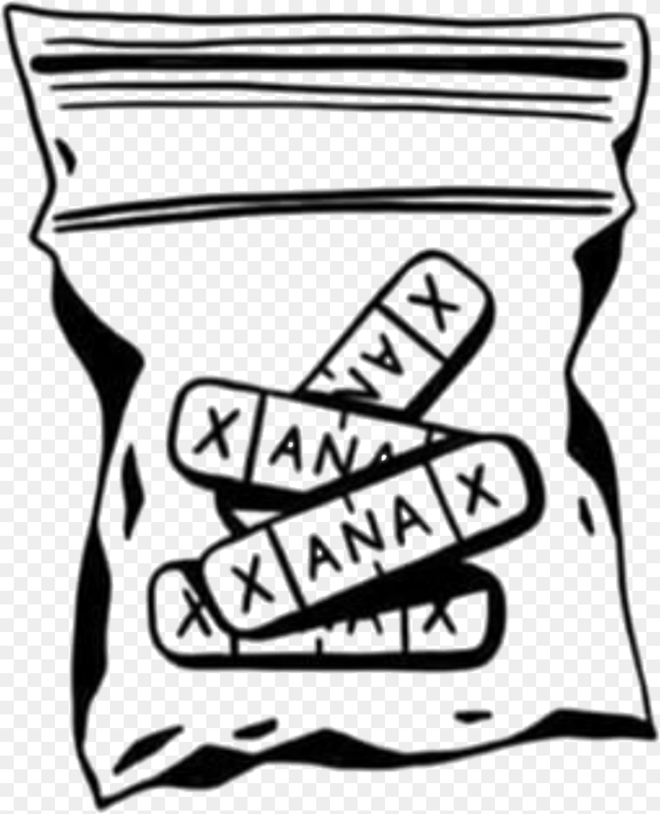 Xanax Aesthetic Tattoo Flash Sketch, Bag, Food, Sweets, Ammunition Free Png