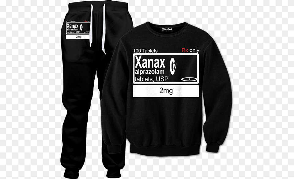 Xanax Tracksuit Getonfleek Weed Tracksuit, Sweatshirt, Clothing, Sweater, Hoodie Png Image
